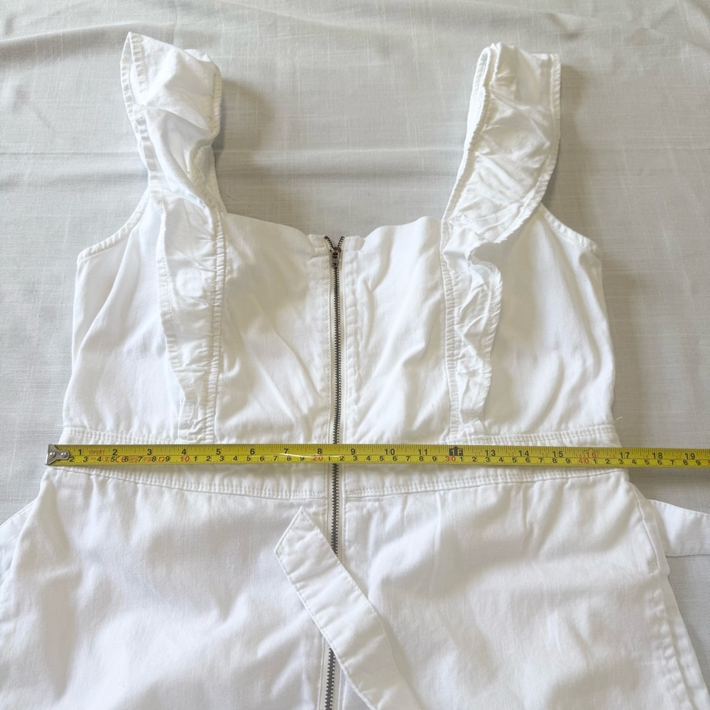 Free People Sun Valley Wide-Leg Jumpsuit w/Ruffles in Ivory White Size 12 - Picture 11 of 16
